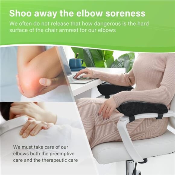 Chair Ergonomic Armrest Cooling Gel Pads Elbow Pillow Pressure Relief - Picture 2 of 7